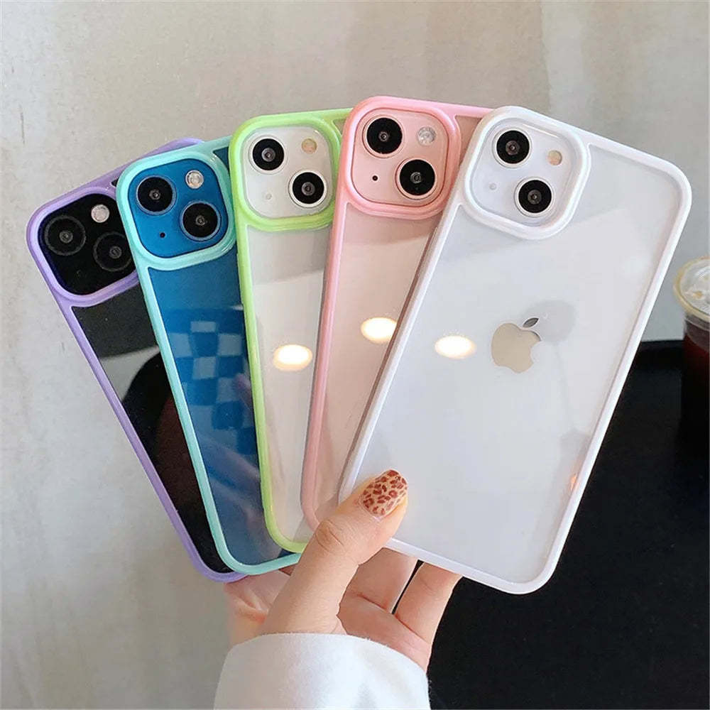 Shockproof silicone phone case with candy effect, with reinforced bumper