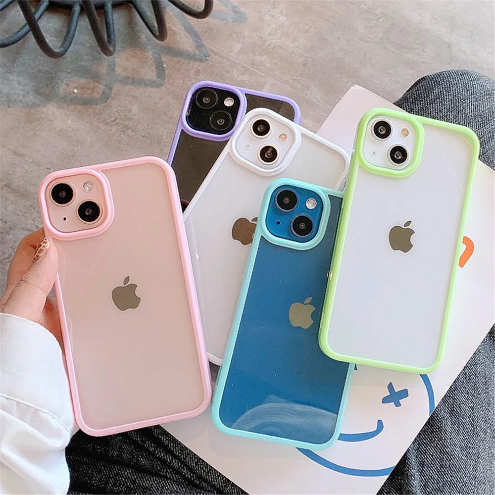 Shockproof silicone phone case with candy effect, with reinforced bumper