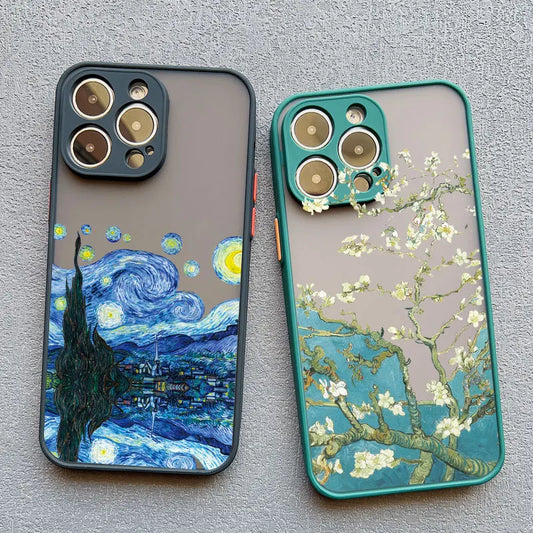 Coque de téléphone artistique inspirée des peintures à l'huile de Van Gogh