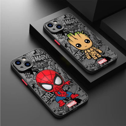 Coque de téléphone Marvel Cartoon Groot & Spiderman