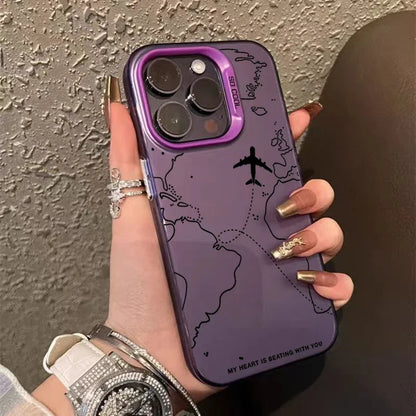 Coque de téléphone inspirée du voyage avec design de trajectoire d’avion