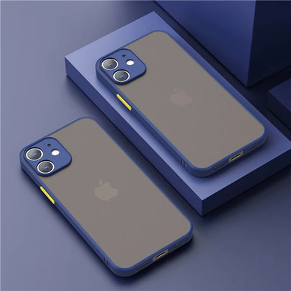 Coque de luxe matte transparente carrée