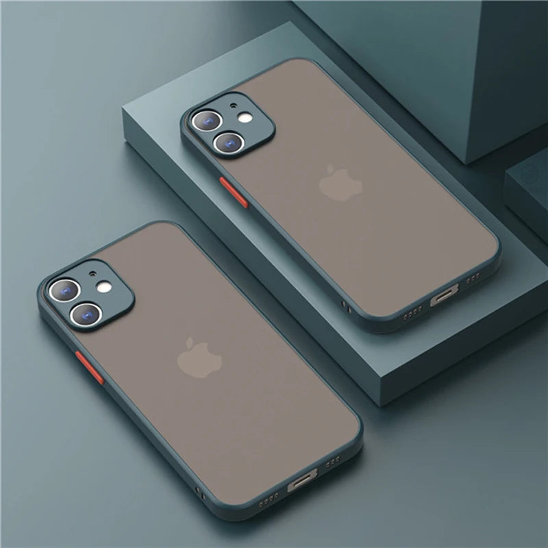 Coque de luxe matte transparente carrée