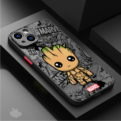 Coque de téléphone Marvel Cartoon Groot & Spiderman