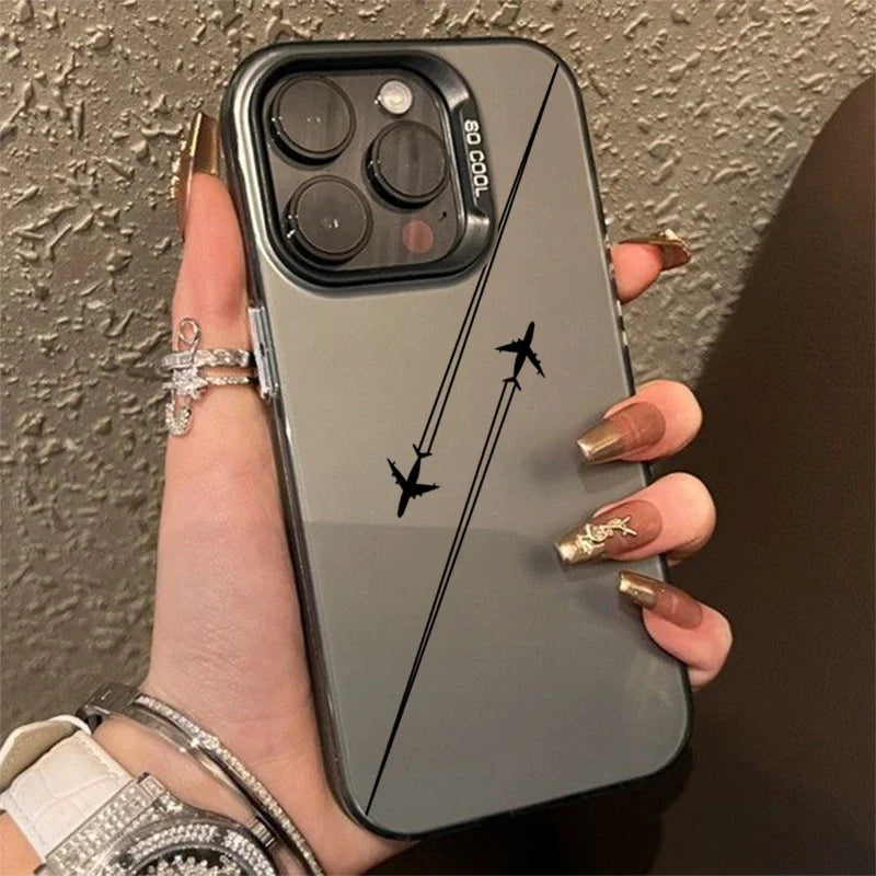 Coque de téléphone inspirée du voyage avec design de trajectoire d’avion