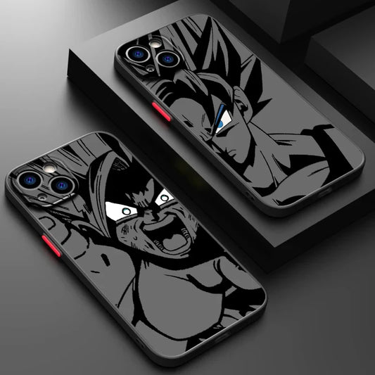 Coque de téléphone de luxe translucide givrée Dragon Ball